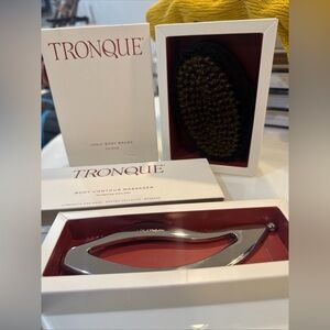 Silver Body Contour Massager and Iconic Body Brush Set